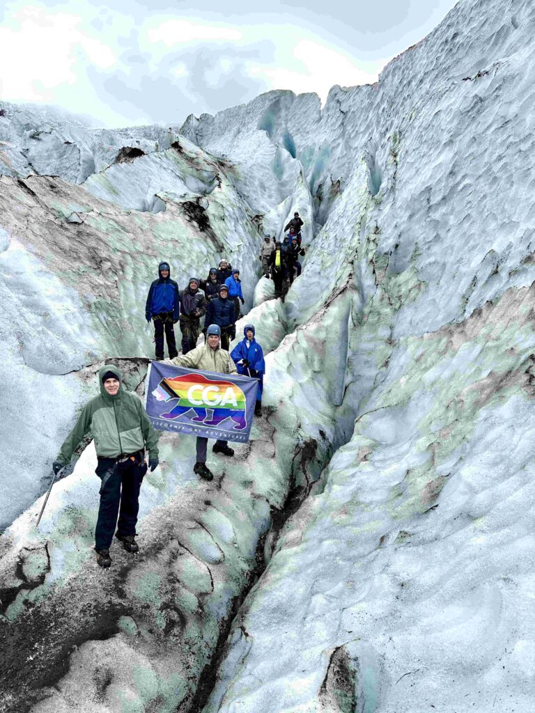 Pride Adventures Group Hiking on Vatnajökull Glacier Iceland