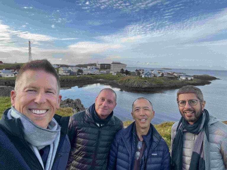 Travelers in Stykkishólmur Small Town Iceland