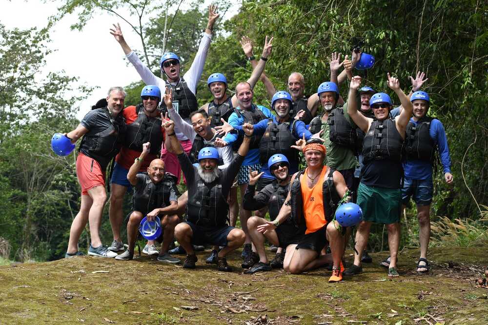 Pride Adventures gay men’s group travel in Costa Rica – whitewater rafting adventure.