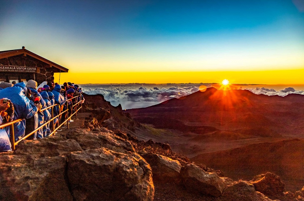 Sunset view from the summit of Haleakalā Crater in Maui, included in the CGA Hawaiian Weekend Getaway