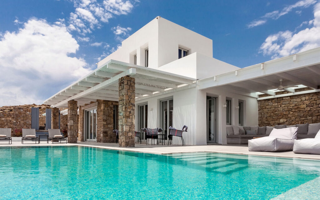 Grand Villa at Mykonian Villa Collection at Elia Beach, Mykonos, Greece.