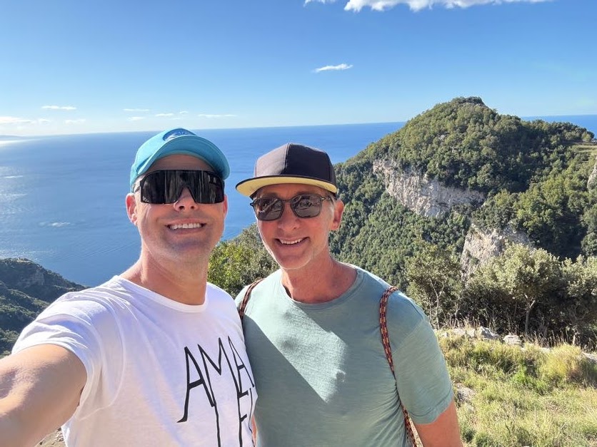 Brian and Chris on the Path of the Gods on the Amalfi Coast