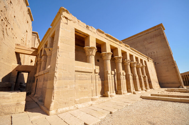 The Temple of Hatshepsut in Luxor, Egypt, built into the cliffs of Deir el-Bahari.