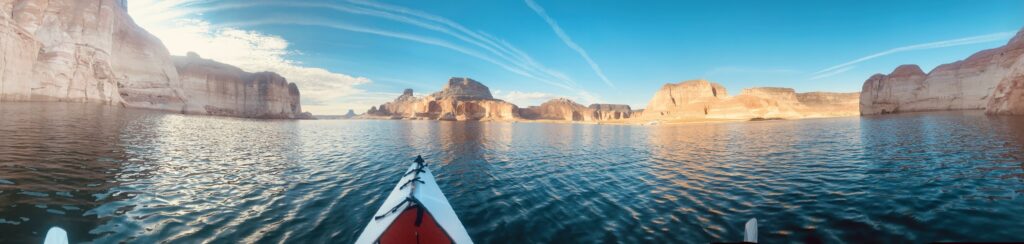 Wake up early and get on the lake. Kayak on Lake Powell for LGBTQ+ lake event.