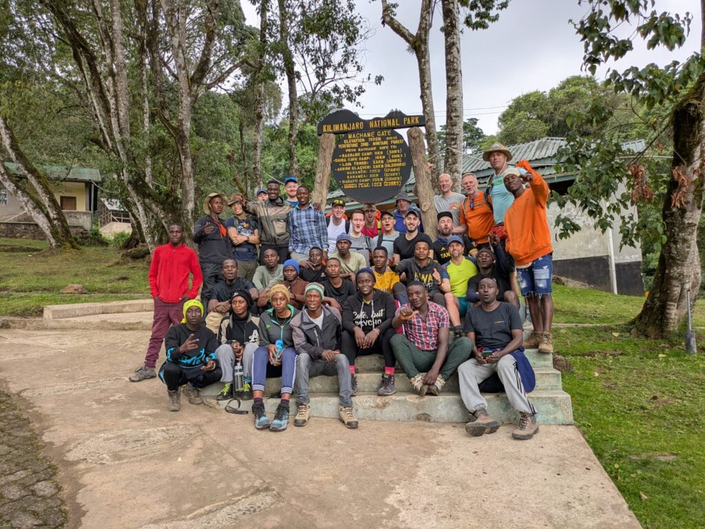 Our group of Pride Adventurers at the Machame Gate