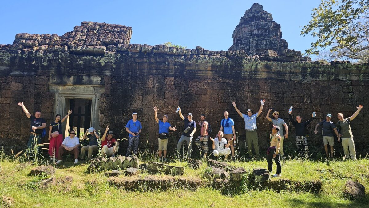 Pride Adventures group exploring the Angkor temple complex in Cambodia