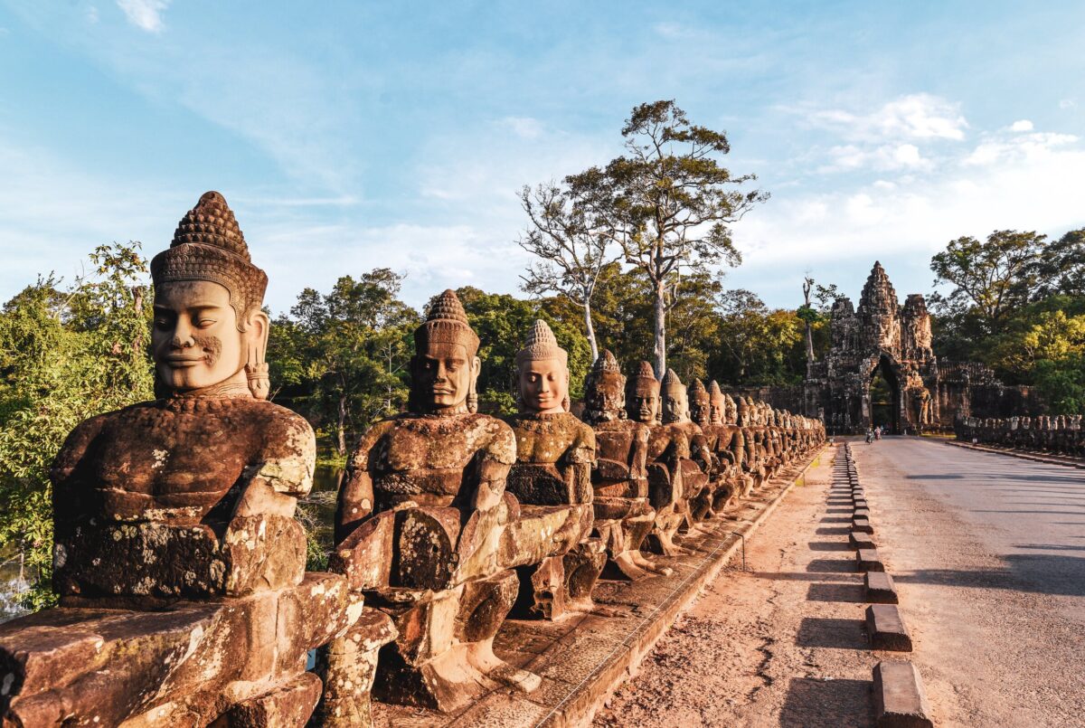 Ancient temple ruins at Angkor Wat in Cambodia