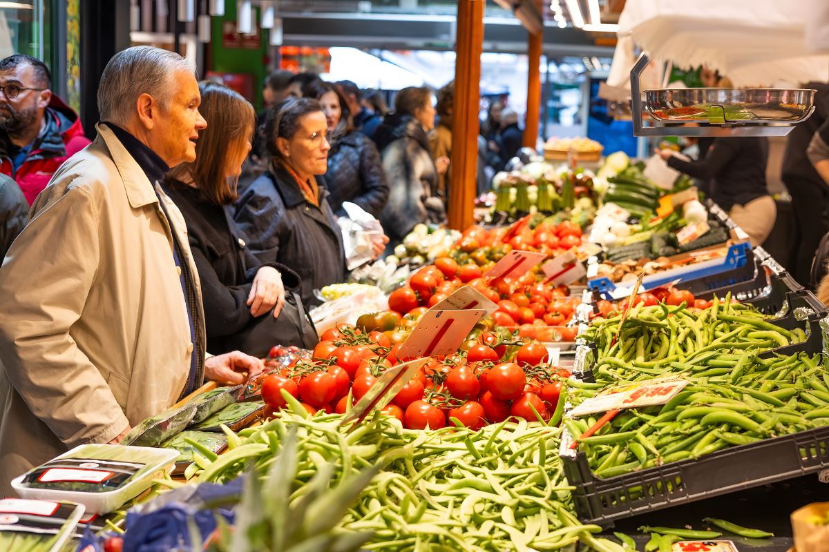 Local food market in Madrid on a hosted LGBTQ+ group trip with Pride Adventures