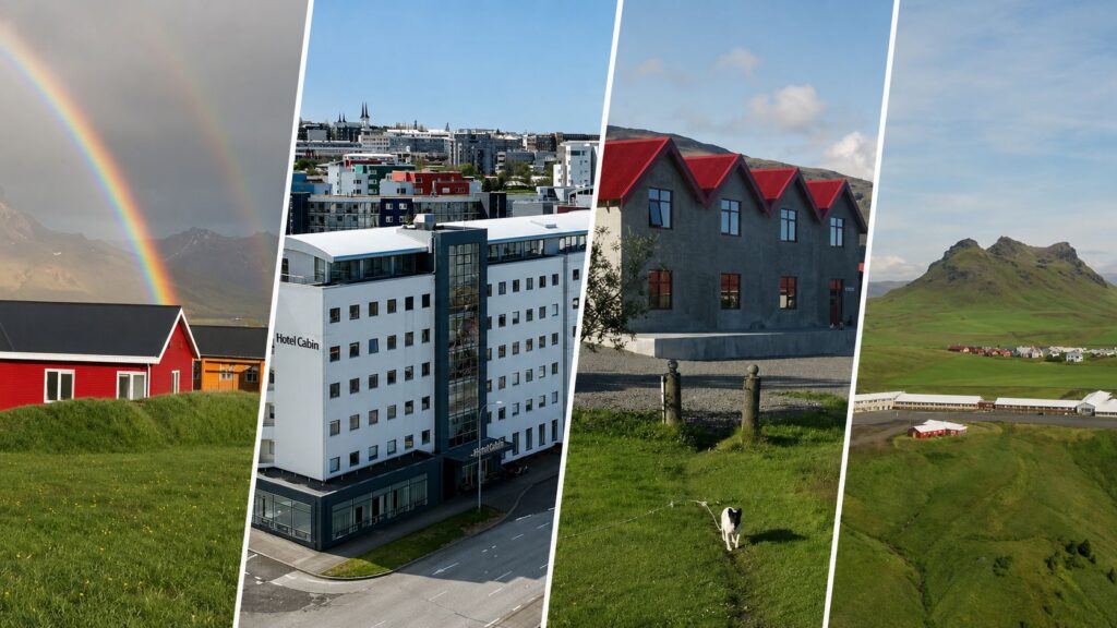 Examples of the types of hotels and guesthouses travelers may stay in during the Pride Adventures Iceland lesbian group trip