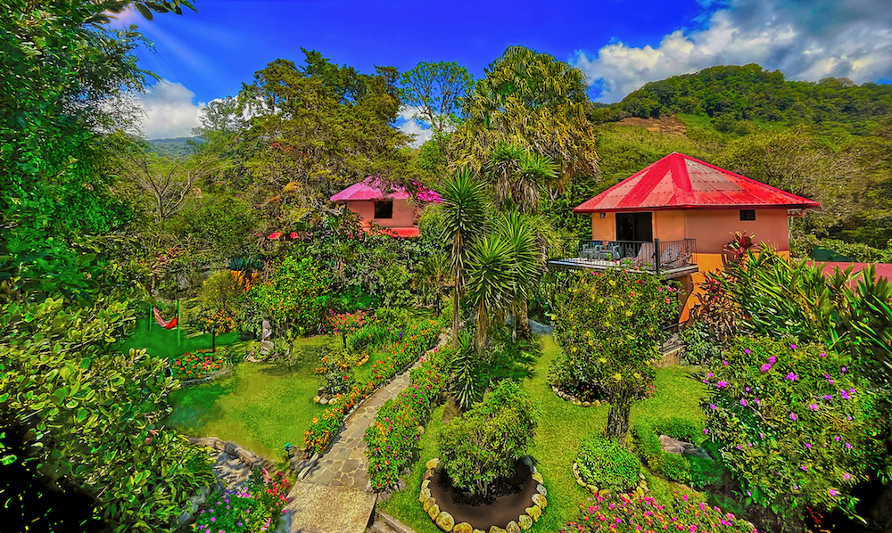 The lush garden grounds of the Boquete Garden Inn in Panama