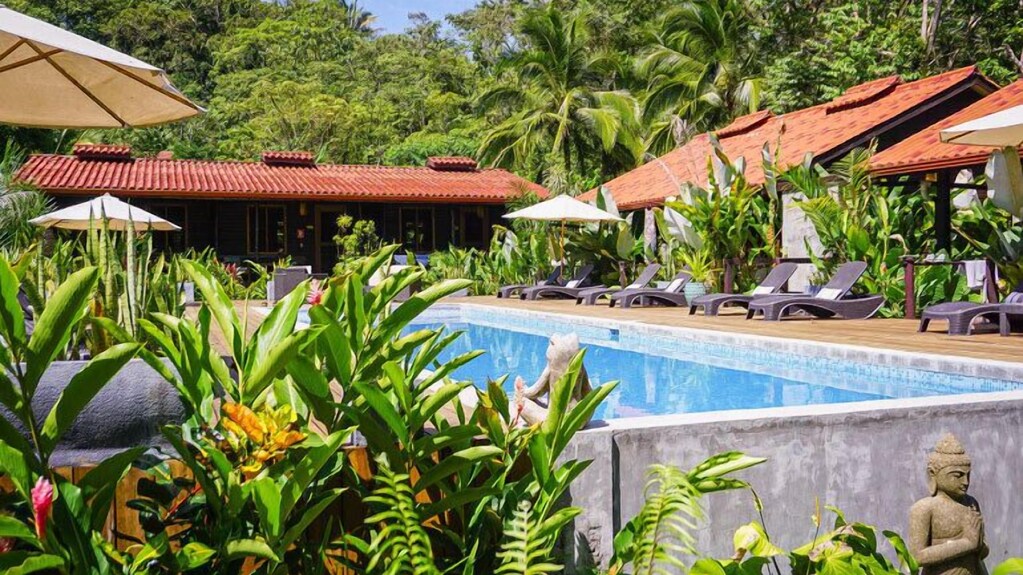 The lush tropical grounds of the Island Plantation lodge in Panama
