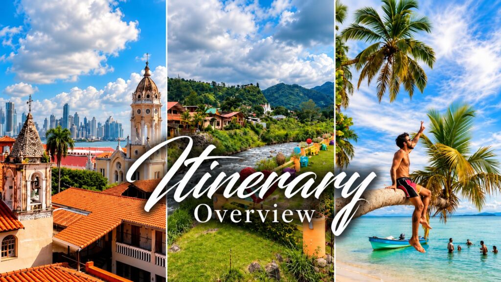 A visual itinerary overview for our Panama trip