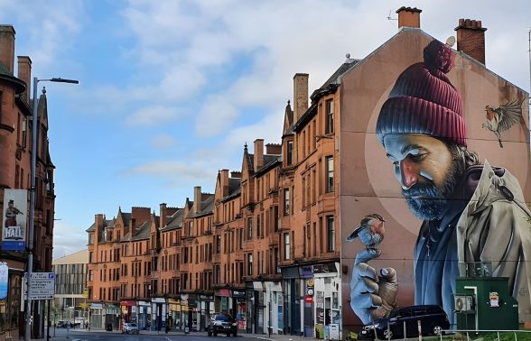 Glasgow street art mural from the local guided tour, a cultural highlight of the Scotland LGBTQ+ trip